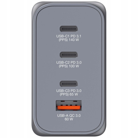 Ładowarka sieciowa 240W Verbatim GaN 3xUSB-C/USB-A czarna Quick Charge