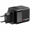Ładowarka sieciowa 65W GaN 2xUSB-C USB-A Verbatim czarna Zasilacz