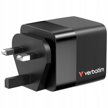 Ładowarka sieciowa 65W GaN 2xUSB-C USB-A Verbatim czarna Zasilacz