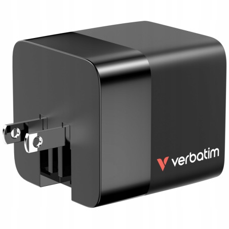 Ładowarka sieciowa 65W GaN 2xUSB-C USB-A Verbatim czarna Zasilacz