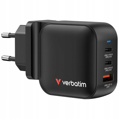 Ładowarka sieciowa do laptopa GaN 70W Verbatim PD USB-A szybkie ładowa