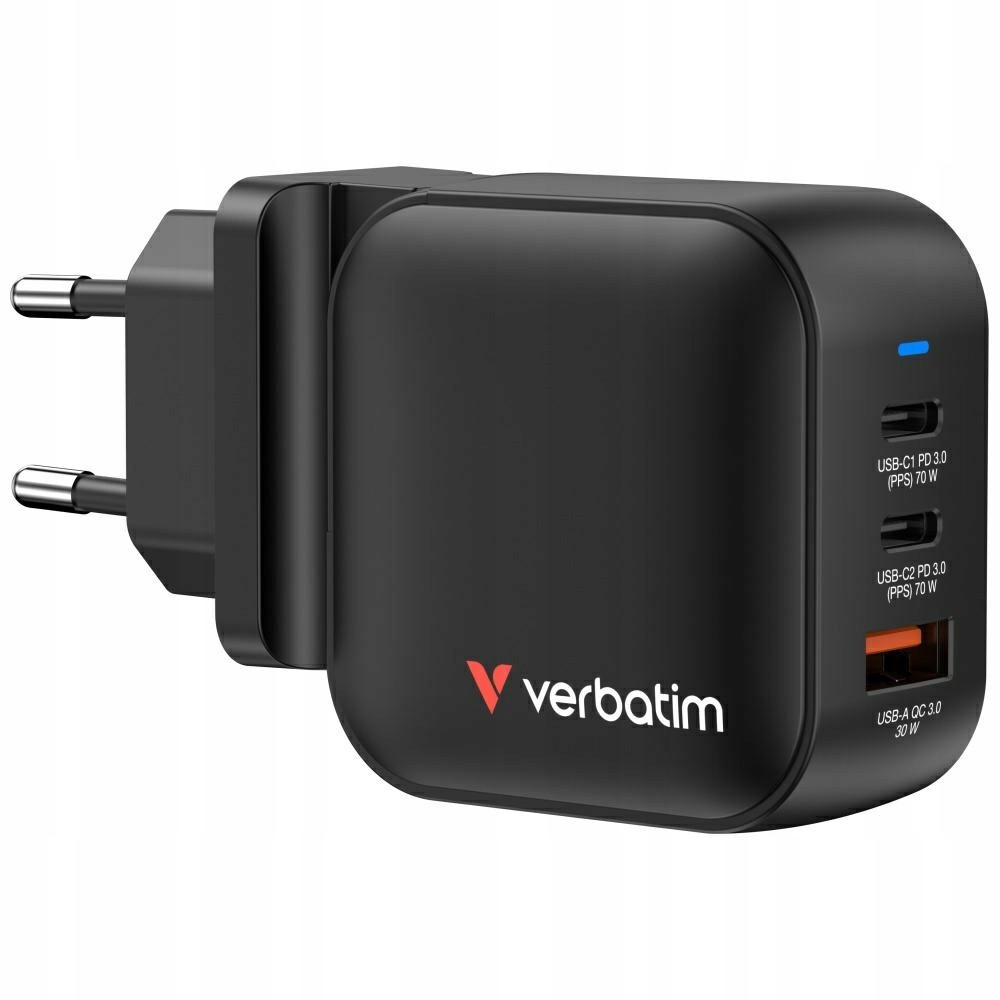 Ładowarka sieciowa do laptopa GaN 70W Verbatim PD USB-A szybkie ładowa