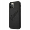 Guess Saffiano Vintage Script — etui do iPhone 12 Pro Max, czarne