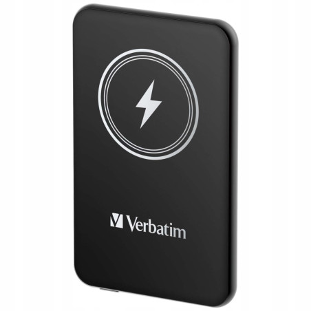 Powerbank indukcyjny Verbatim 15W Wireless Magnetic czarny USB-C przen