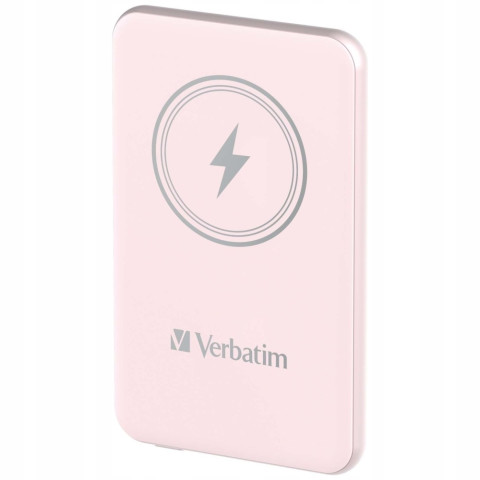 Powerbank magnetyczny indukcyjny 15W różowy Verbatim litowo-polimerowy