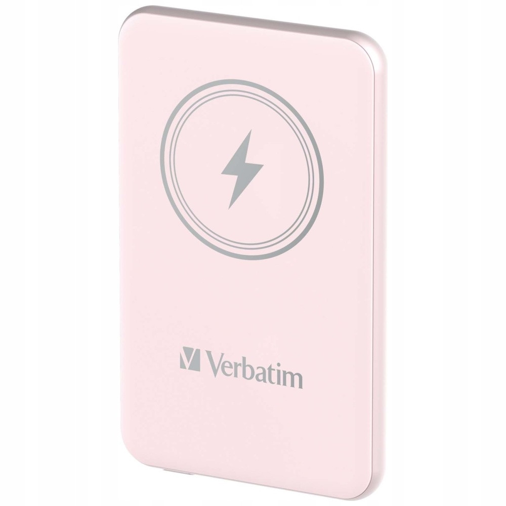 Powerbank magnetyczny indukcyjny 15W różowy Verbatim litowo-polimerowy