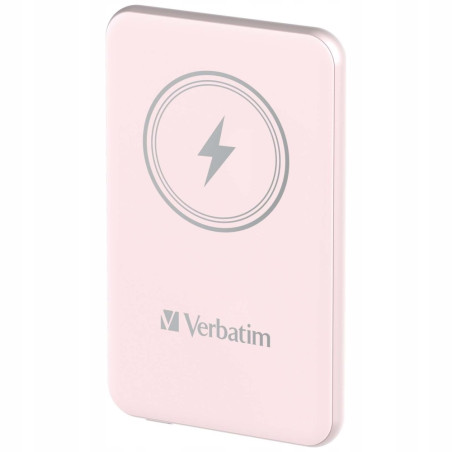 Powerbank magnetyczny indukcyjny 15W różowy Verbatim litowo-polimerowy