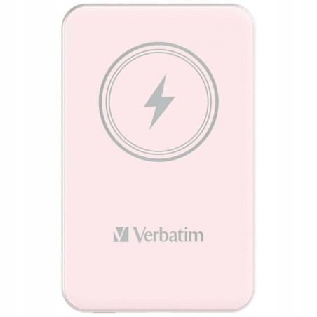 Powerbank magnetyczny indukcyjny 15W różowy Verbatim litowo-polimerowy