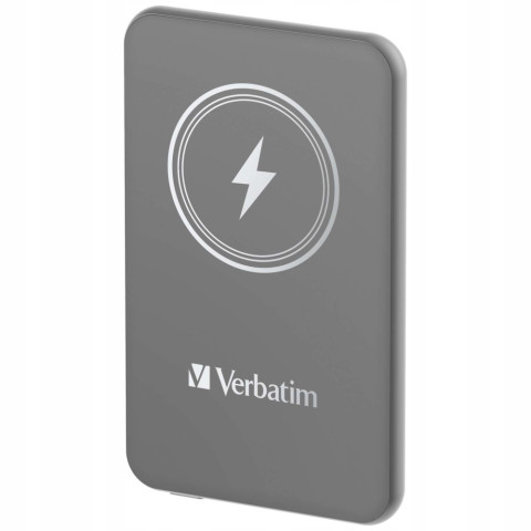 Powerbank indukcyjny 15W bezprzewodowy magnetyczny szary Verbatim