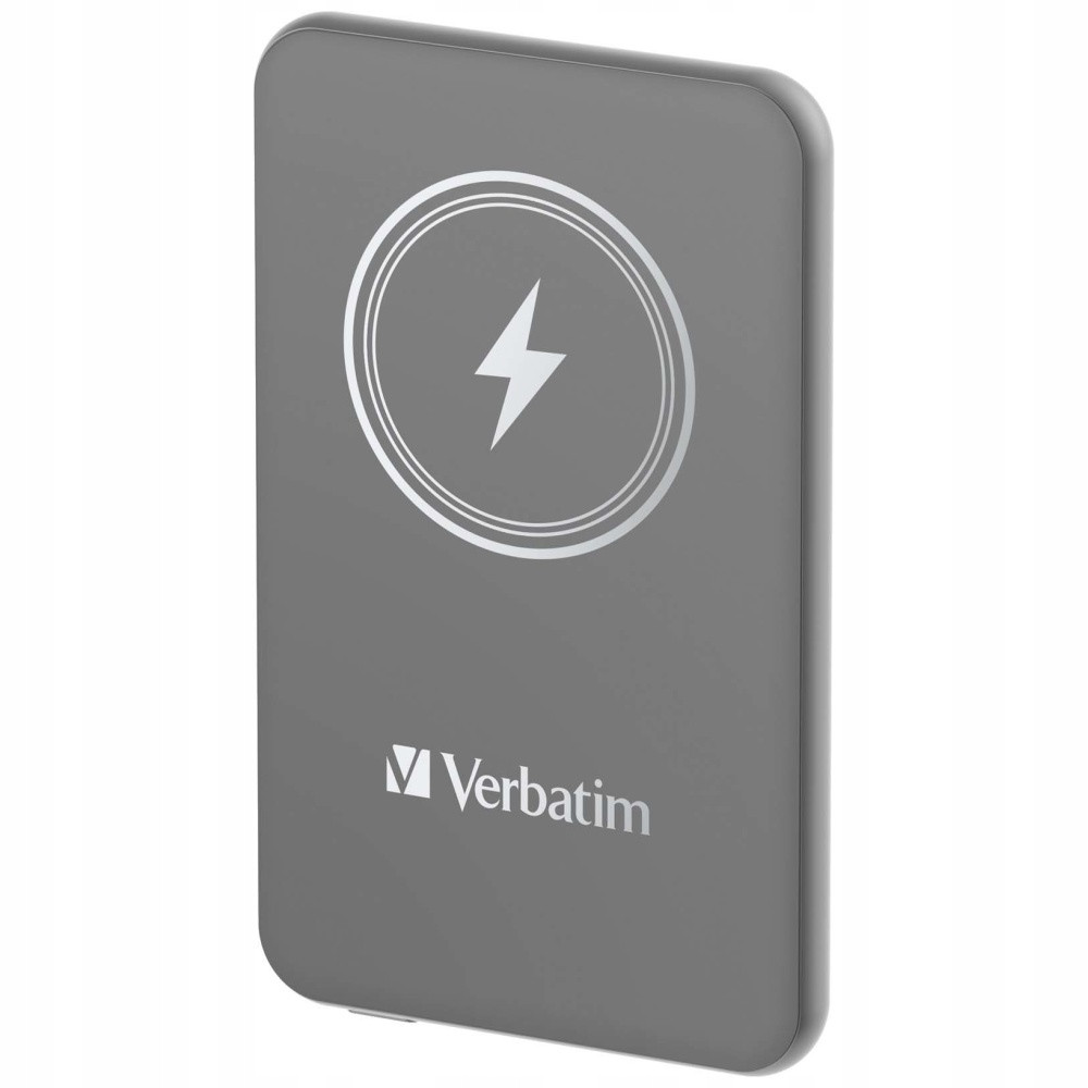 Powerbank indukcyjny 15W bezprzewodowy magnetyczny szary Verbatim