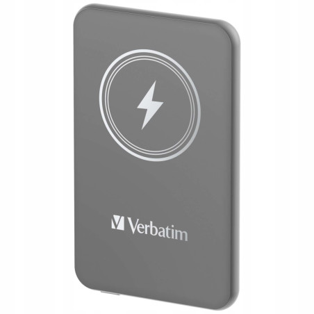 Powerbank indukcyjny 15W bezprzewodowy magnetyczny szary Verbatim