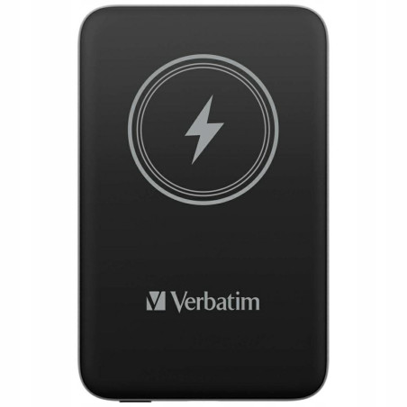 Powerbank indukcyjny 15W 10000mAh bezprzewodowy magnetyczny czarny Ver