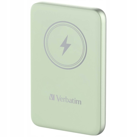 Powerbank indukcyjny 10000mAh magnetyczny USB-C zielony aluminium Verb