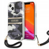 Guess moro kamuflaż paskiem — etui do iPhone 13, czarne