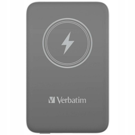 Powerbank indukcyjny 10000mAh USB-C bezprzewodowy szary aluminium Verb
