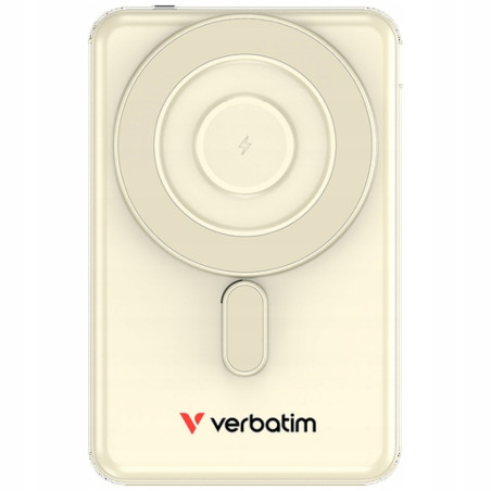 Powerbank indukcyjny 5000mAh 15W USB-C złoty litowo-polimerowy Verbati