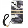 Guess moro kamuflaż paskiem — etui do iPhone 13, czarne