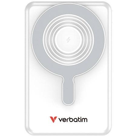 Powerbank Verbatim 10000mAh Magnetic Wireless z podstawką srebrny