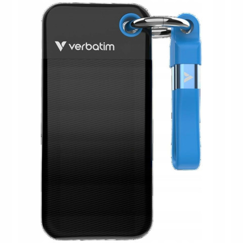 Dysk zewnętrzny SSD 512GB USB-C Verbatim Pocket brelok do kluczy z kab