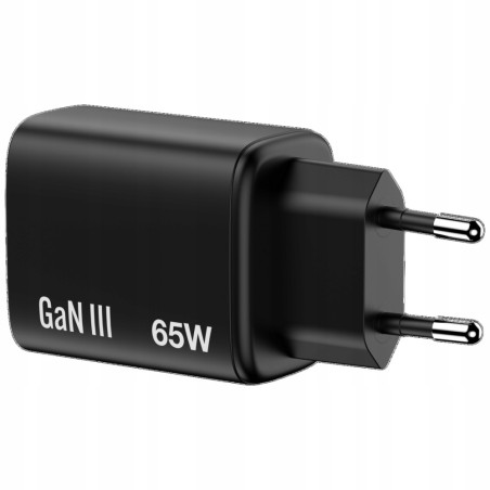 Ładowarka sieciowa USB-C 65W GaN czarna Verbatim Essentials 32352
