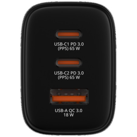 Ładowarka sieciowa USB-C 65W GaN czarna Verbatim Essentials 32352