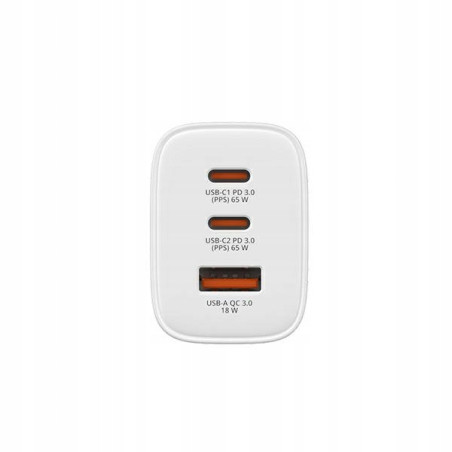 Ładowarka sieciowa USB-C 65W GaN biały Essentials Verbatim zasilacz