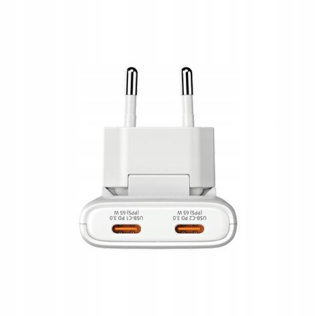 Ładowarka sieciowa USB-C 65W GaN 2 porty Fold n Go biały Verbatim